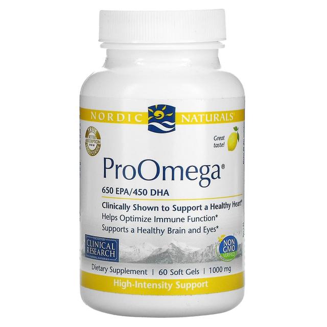 Nordic Naturals, ProOmega, Lemon, 1,000 mg, 60 Soft Gels on Productcaster.