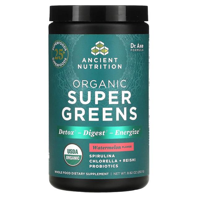 Dr. Axe / Ancient Nutrition, Organics Super Greens, Watermelon, 8.82 oz (250 g) on Productcaster.