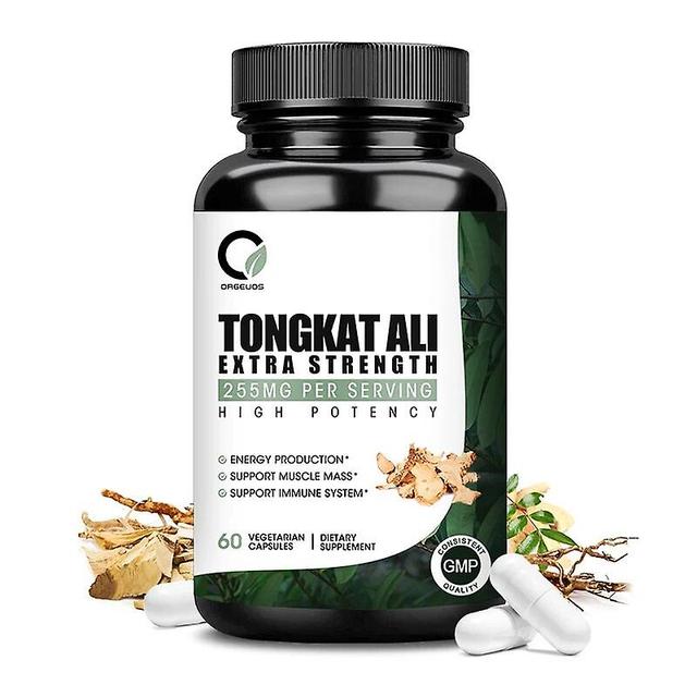 Naturalny czysty tongkat ali 225 mg na porcję dla mężczyzn, 60/120 wegańskich kapsułek bez GMO, bez glutenu, TIB TIB . 60 sztuk w butelce on Productcaster.