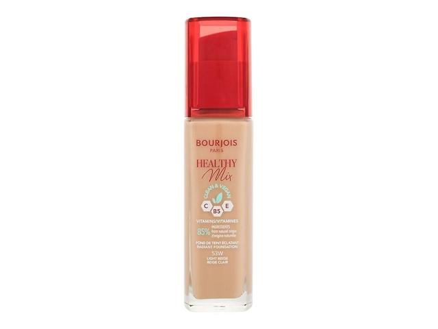 Bourjois Paris - Healthy Mix Clean & Vegan Radiant Foundation 53W Jasny Beż - Dla Kobiet, 30 ml on Productcaster.