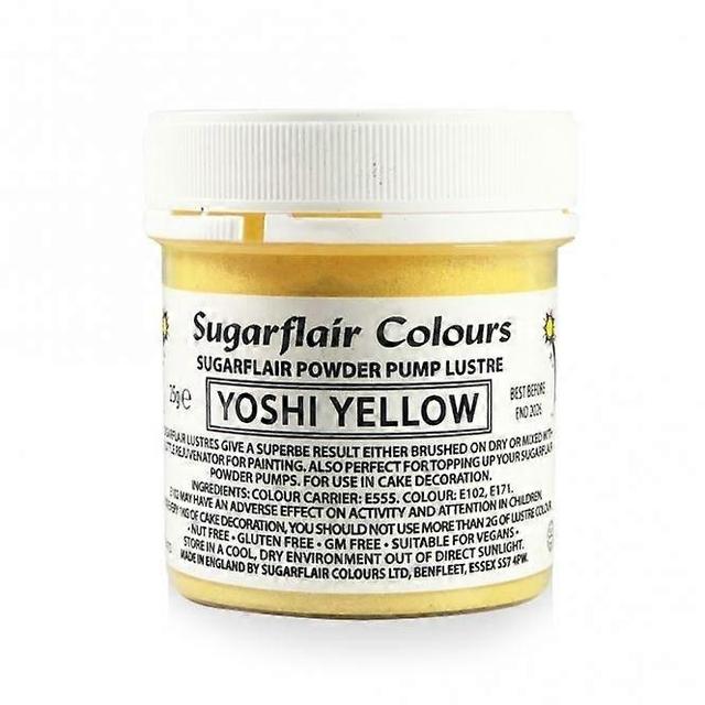 Sugarflair Powder Pump Lustre Refill 25g - Yoshi Yellow on Productcaster.