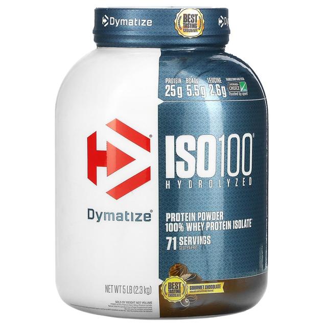 Dymatize, ISO100 Hydrolyzed, 100% Whey Protein Isolate, Gourmet Chocolate, 5 lb (2.3 kg) on Productcaster.