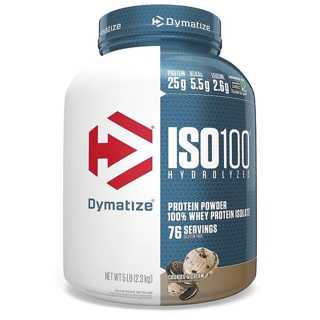 Dymatize, ISO100 hydrolyseret, 100% valleproteinisolat, cookies og fløde, 5 lbs (2,3 kg) on Productcaster.