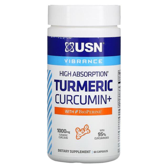 USN, Cúrcuma de alta absorção curcumina + com BioPerine, 500 mg, 60 cápsulas on Productcaster.