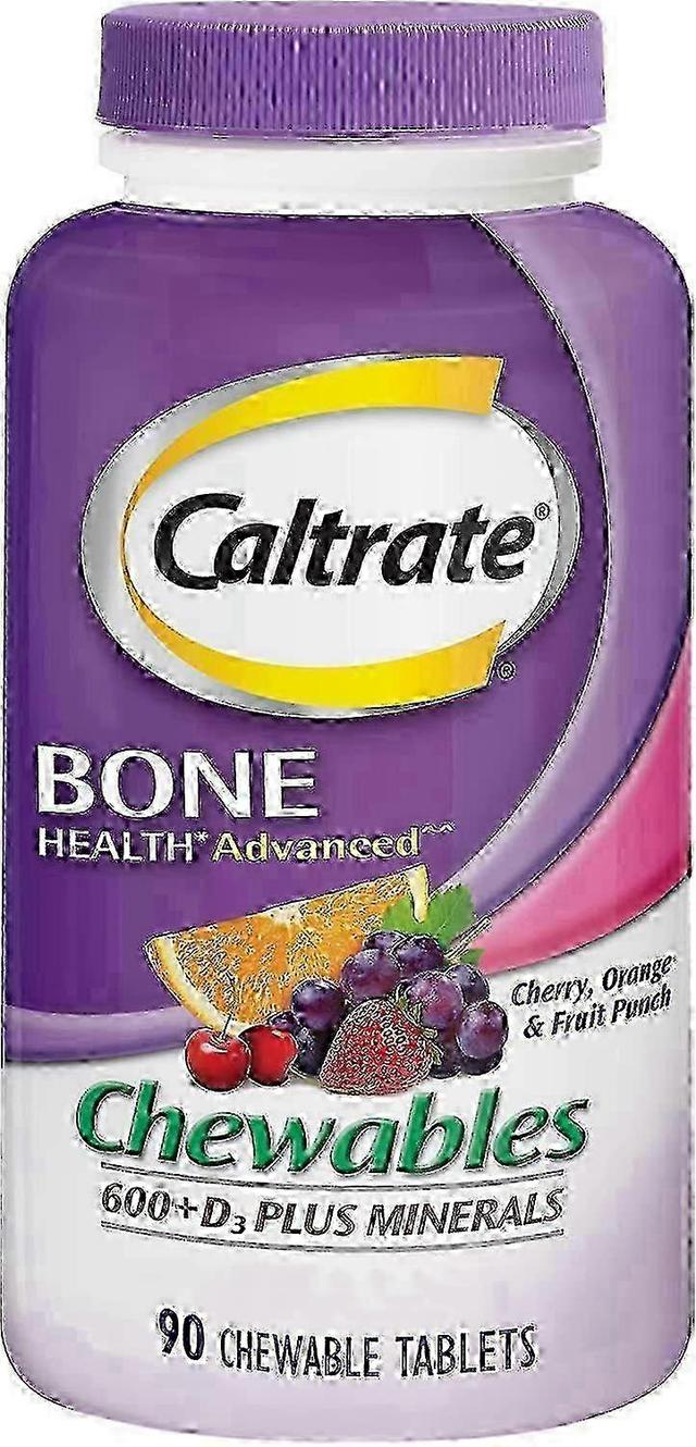 Caltrate Caltrat knogle sundhed avanceret, calcium supplement, chewables tabletter, kirsebær, orange, &frugt punch, 90 ea on Productcaster.