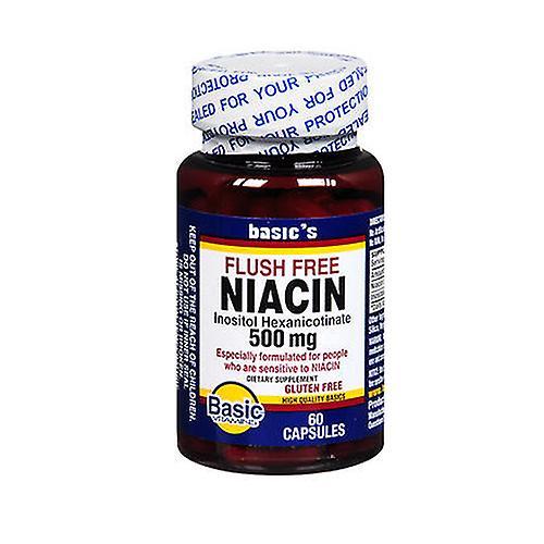 Basic Vitamins Vitaminas básicas niacina flush free, 500 mg, contagem de 1 (pacote de 3) on Productcaster.