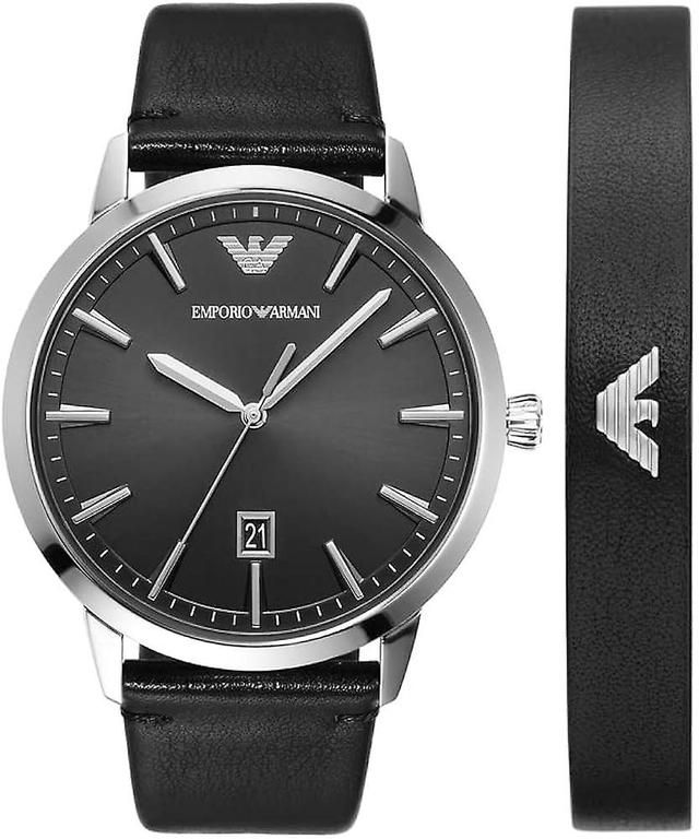 Emporio Armani Mens AR80064SET Watch Black on Productcaster.