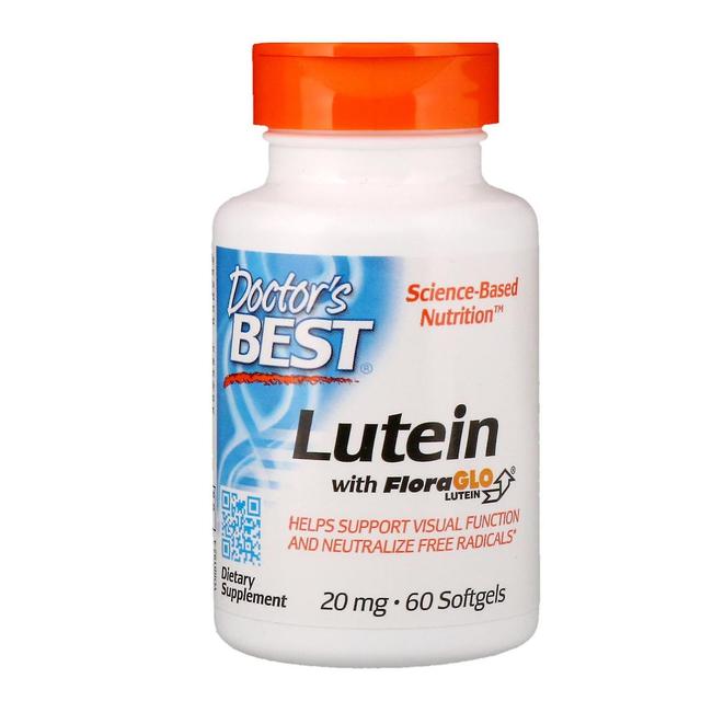 Doctor's Best, Lutein with FloraGlo Lutein, 20 mg, 60 Softgels on Productcaster.