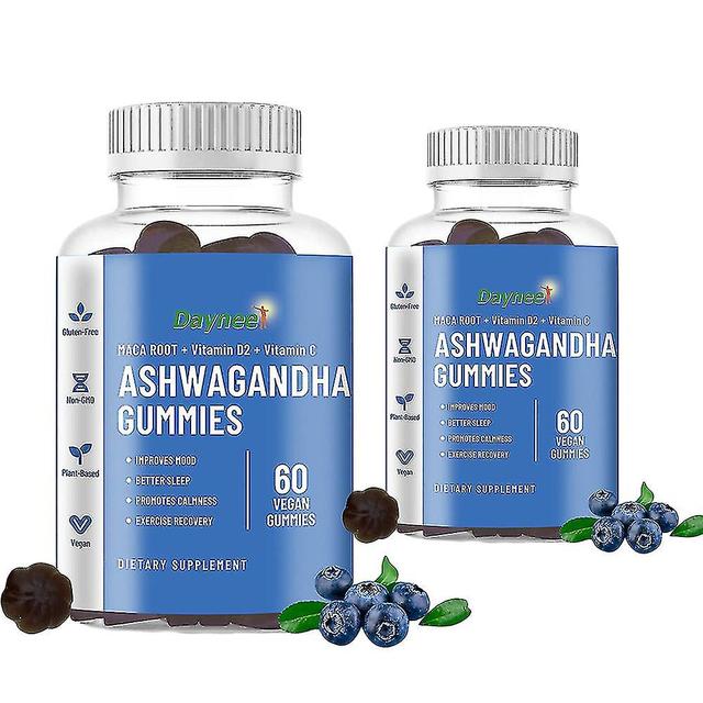 Ashwagandha Gummies Supplement Ksm-66 Plant Seed Extract Organic Vegan Gluten Free Root Powder Ashwagandha Gummies 2pcs on Productcaster.