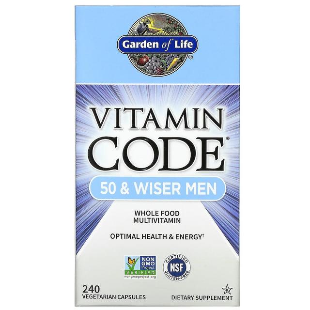 Garden of Life, Vitamin Code, 50 & Wiser Men, Whole Food Multivitamin, 240 Vegetarian Capsules on Productcaster.