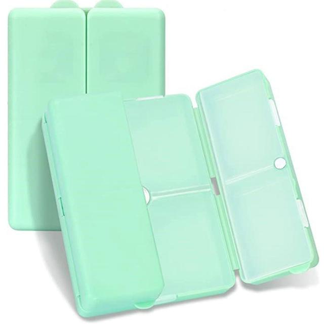 7 Compartments Portable Travel Pills Box, Magnetic Pills Organizer Green on Productcaster.