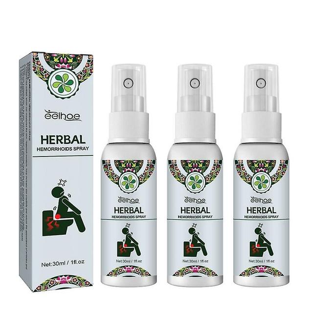 3pcs Health Skin Care Natural Herbal Hemorrhoid Treatment Internal Piles External Anal Fissure Anal Relief Spray Essential Oils on Productcaster.