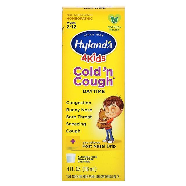 Hyland's, 4 Kids, Cold 'n Cough, Daytime, Ages 2-12, 4 fl oz (118 ml) on Productcaster.