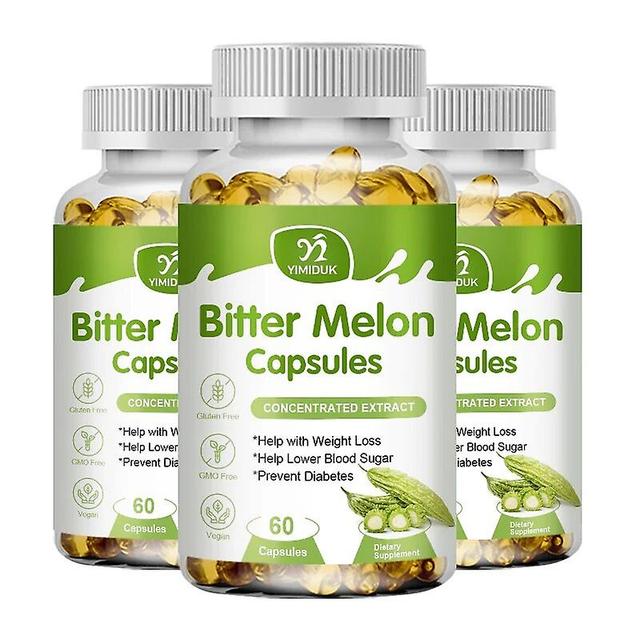 Vorallme Natürliche Bittermelonenextrakt-Kapsel Gewichtsmanagement Pflanzliche Ergänzung Vitamine 3 Bottles 60pcs on Productcaster.