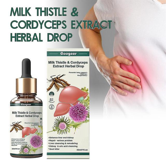 unbrand Milk Thistle Cordyceps Sinensis Drops, Powerful Liver Support Liver Detox Liver Care Repair, Herbal Supplements 1pcs on Productcaster.