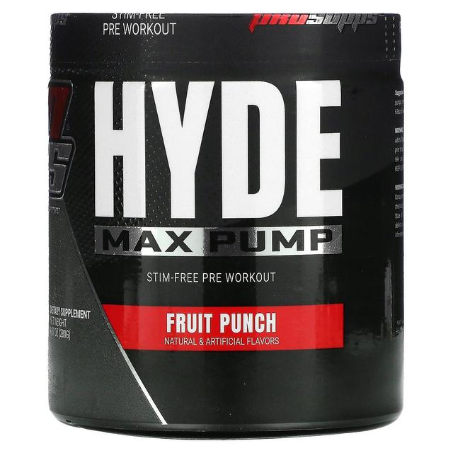 ProSupps, Hyde Max Pump, Stim-Free Pre Workout, Fruit Punch, 9.87 oz (280 g) on Productcaster.