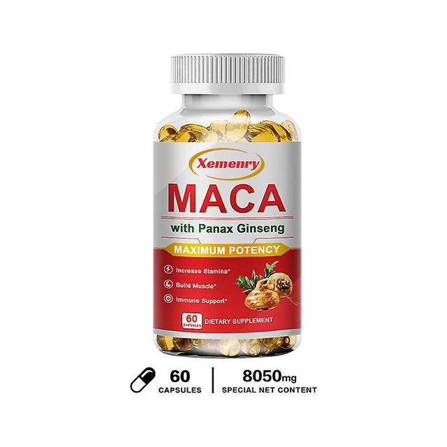 Vorallme Ginseng Maca Wurzel Kapseln | Verbessertes Ginseng-Maca-Präparat | Steigert das Verlangen von Männern | Verbessert die Stimmung und die al... on Productcaster.