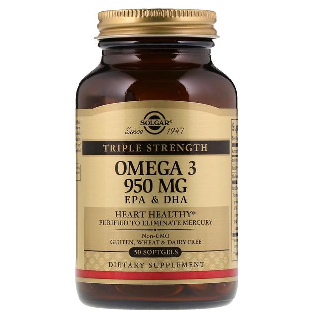 Solgar, Omega-3, EPA & DHA, Tripla Forza, 950 mg, 50 Softgel on Productcaster.