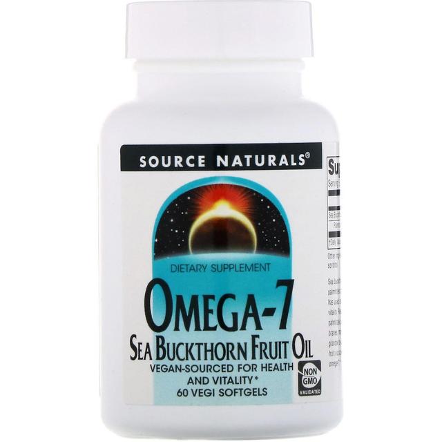 Source Naturals, Omega-7, Havtorn frugtolie, 60 Vegi Softgels on Productcaster.