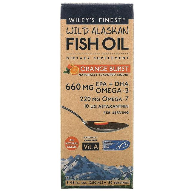 Wileys Finest Wiley's Finest, Óleo de peixe selvagem do Alasca, Orange Burst, 8,45 fl oz (250 ml) on Productcaster.