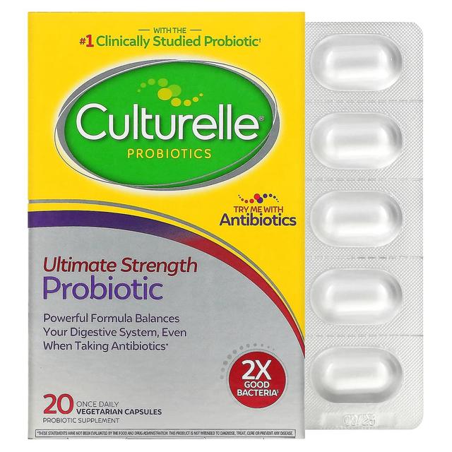 Culturelle, probiotika, ultimative styrke probiotiske, 20 en gang dagligt vegetariske kapsler on Productcaster.