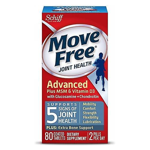 Schiff/Bio Foods Move Free Advanced Plus MSM, Vitamin D 80 Tabs (Pack of 2) on Productcaster.