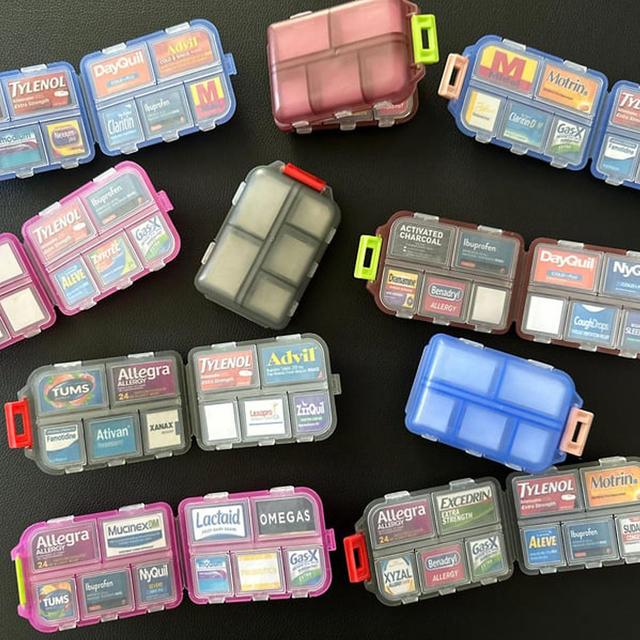 Travel Pills Organizer - 10 Compartments Pills Case, Compact and Portable Pills Box, Perfect for On-The-Go Storage, Pills Holder for Purse Black on Productcaster.