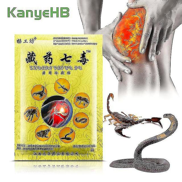 8pcs=1bag Pain Relief Herbal Knee Patches Snake Venom Extract Joint Back Pain St on Productcaster.