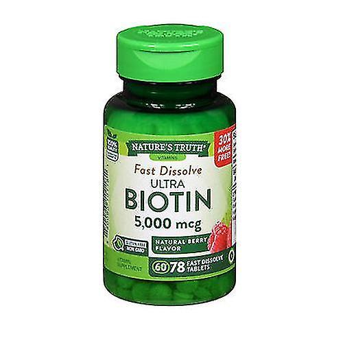 Nature's Truth Ultra Biotin Fast Dissolve Tablets Natural Berry Flavor, 78 Tabs (Pack of 1) LONG on Productcaster.