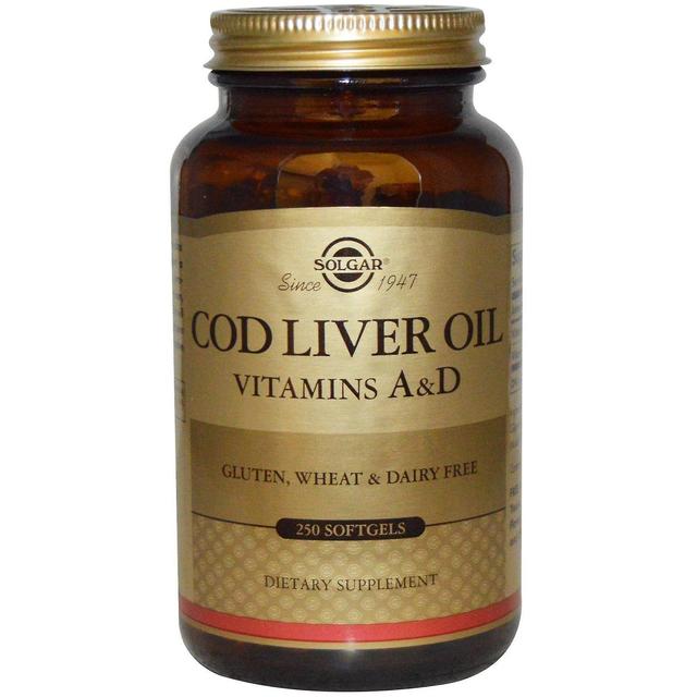 Solgar, Cod Liver Oil, Vitamins A & D, 250 Softgels on Productcaster.