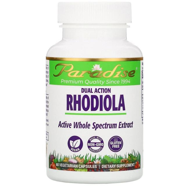 Paradise Herbs, Dual Action Rhodiola, 60 Vegetarian Capsules on Productcaster.