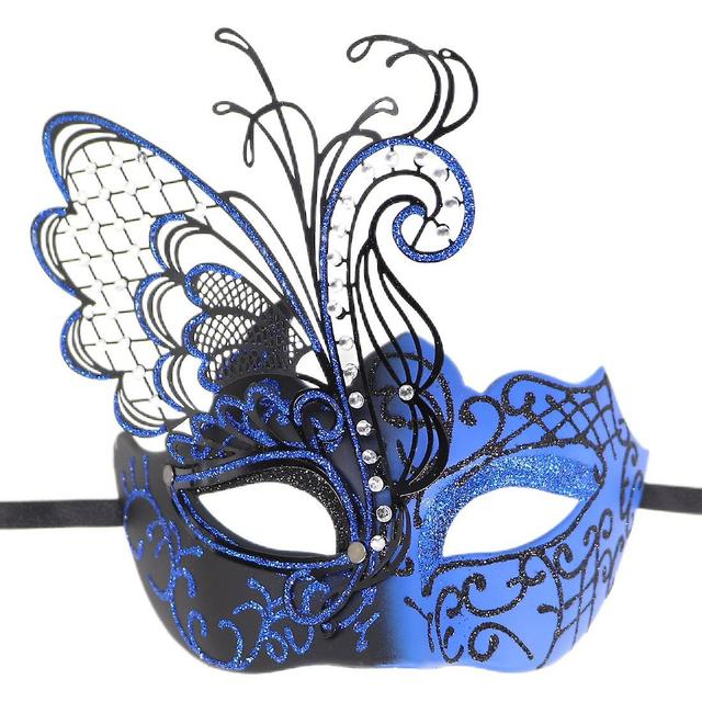 Dewenwils Dww-Masque papillon en fer forg en mtal avec strass (bleu) pour mascarade/mardi gras fte/costume sexy bal/mariage on Productcaster.