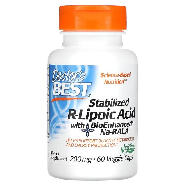 Doctor's Best, Stabilized R-Lipoic Acid with BioEnhanced Na-RALA, 200 mg, 60 Veggie Caps on Productcaster.