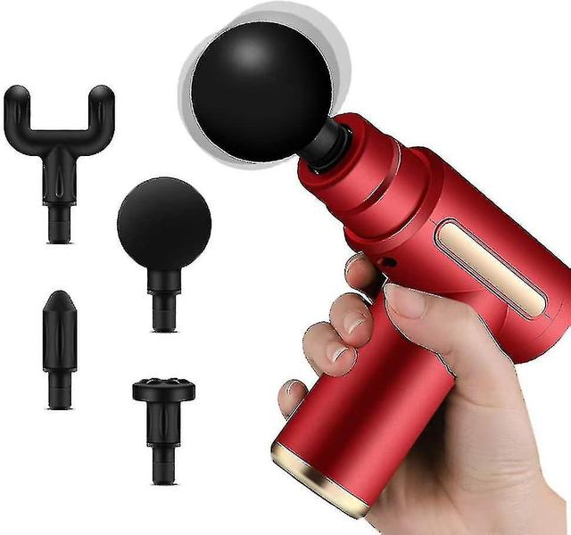 Mini Pistolet De Massage Pistolet De Massage Des Tissus Profonds, Recharge Usb, 4 Ttes De Massage, Masseurs Lectriques Portatifs De Voyage La Maison on Productcaster.