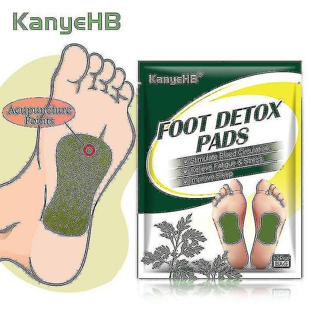 12pcs=1bag Detox Foot Plaster Wormwood Extract Health Care Patch Promote Blood C on Productcaster.