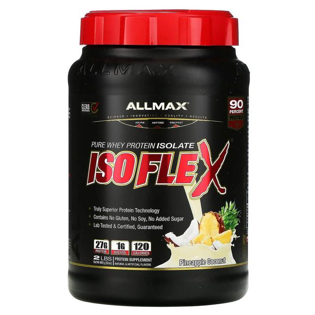 ALLMAX, Isoflex, Pure Whey Protein Isolate (WPI Ion-Charged Particle Filtration), Coco de Abacaxi, on Productcaster.