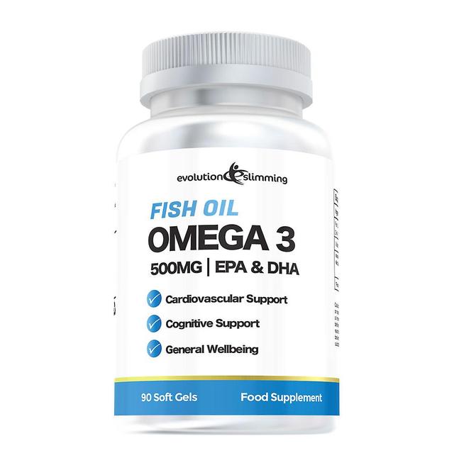 Omega 3 Fish Oil 500mg - EPA and DHA - 90 Soft Gels - Brain, Heart and Joint Health - Evolution Slimming on Productcaster.