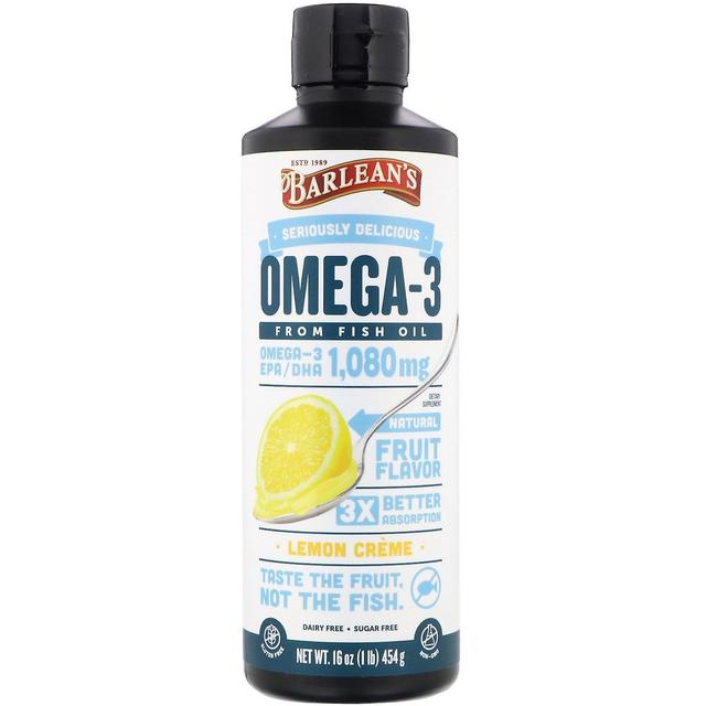 Barlean's, Omega-3, Fish Oil, Lemon Creme, 16 oz (454 g) on Productcaster.