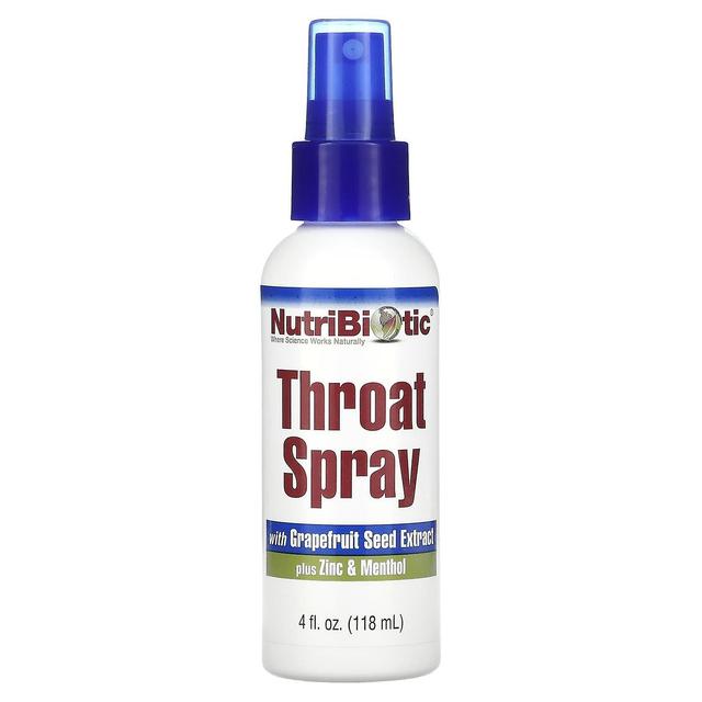 NutriBiotic, Throat Spray with Grapefruit Seed Extract plus Zinc & Menthol, 4 fl oz (118 ml) on Productcaster.