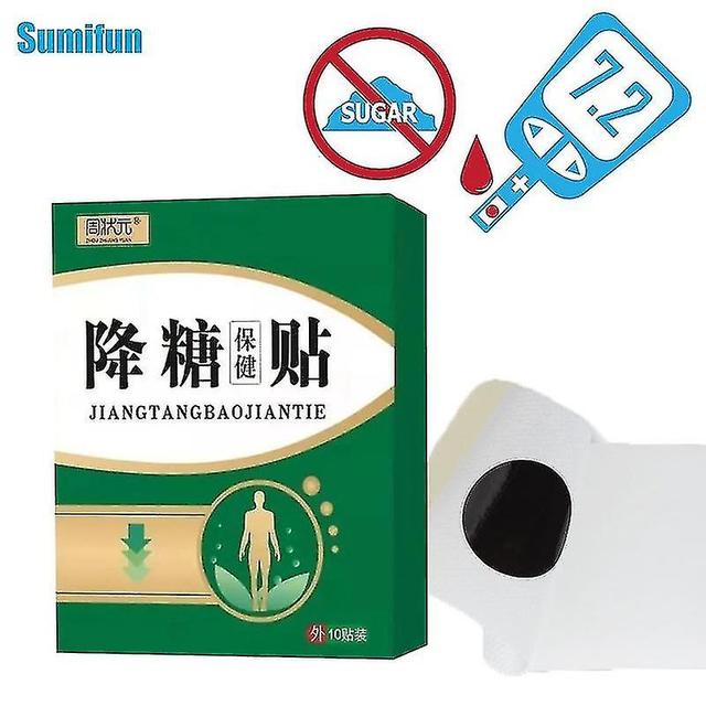 Qian 10pcs Treatment Diabetic Patches Natural Herbal Cure Lower Blood Glucose Blood Sugar Balance Burning Fat Medical Diabetes Plaste dm.6 on Productcaster.