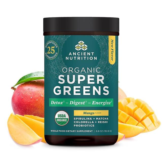 Ancient nutrition supergreens powder with probiotics mango 25 servings on Productcaster.