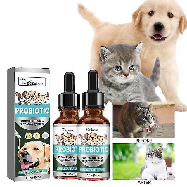 2x Pet Probiotics Supplement Regulate Gastrointestinal Vomiting Protect Stomach Health Enhance Physical Fitness Dog Digestive Drop on Productcaster.