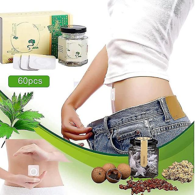 Koolmei Navel Patches Stickers Wormwood Patch Natural Herb Self-heating Pain Navel Paste Abdomen Pads 60pcs on Productcaster.