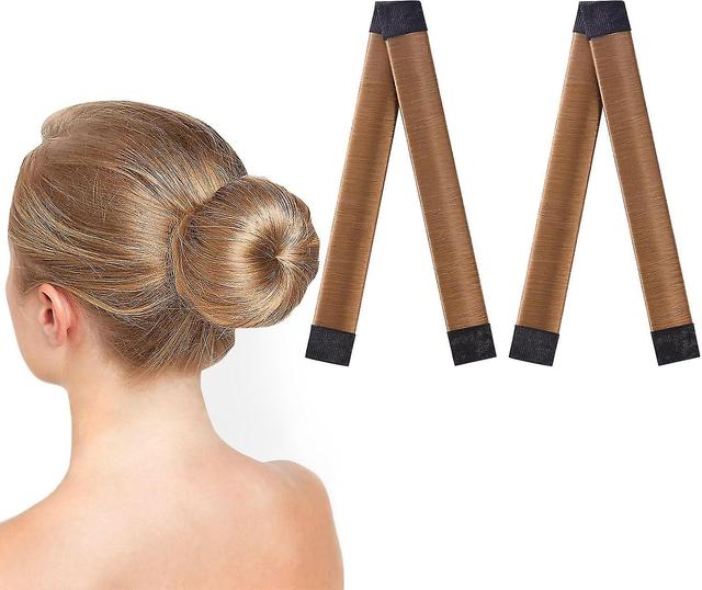 (Marron Clair) Ensemble d'outils de fabrication de chignon 2 pices, accessoires de coiffure, outils de fabrication de chignon franais pour filles on Productcaster.