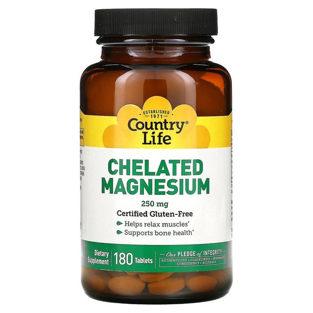 Country Life, Chelated Magnesium, 250 mg, 180 Tabletten on Productcaster.