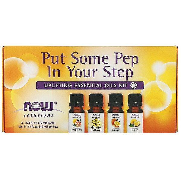 NOW Foods Nu voedingsmiddelen, essentiële oliën kit, zet wat pep in uw stap, opbeurend, 4 flessen, 1/3 fl oz (10 ml) on Productcaster.