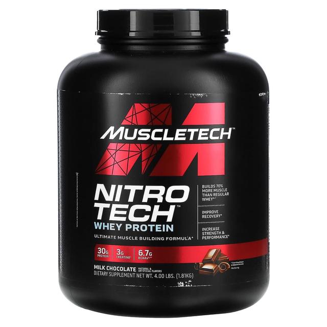 MuscleTech, NitroTech, vasslepeptider, mjölkchoklad, 4 lbs (1.81 kg) on Productcaster.