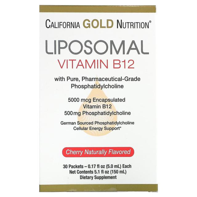 California Gold Nutrition, Liposomal Vitamin B12, 30 Packets, 0.17 fl oz (5 ml) Each on Productcaster.