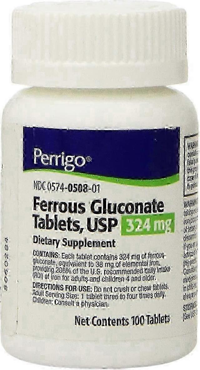 Perrigo jernholdige gluconat, 324 mg, tabletter, 100 ea on Productcaster.