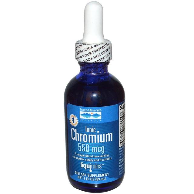 Trace Minerals Hivenaineiden tutkimus, ioninen kromi, 550 mcg, 2 fl oz (59 ml) on Productcaster.